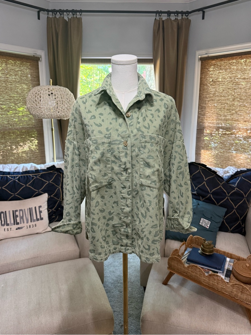 Billabong Sage Green Printed Utility Jacket